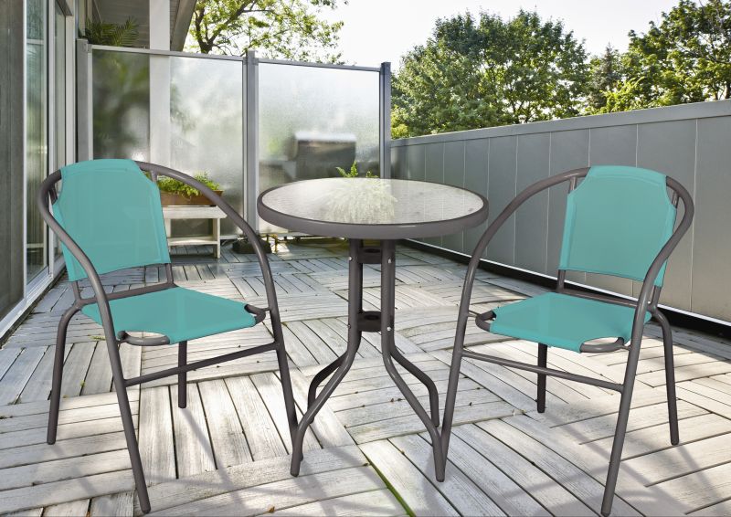 Calella Teal 3 Piece Bistro Set Garden Funiture Patio Set